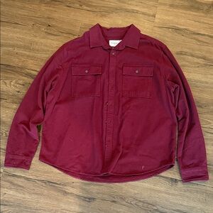 Goodfellow & Co Maroon Button-Up Flannel Shirt